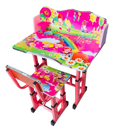 Escritorio Y Silla Infantil Niñas + Set De Arte 176 Piezas