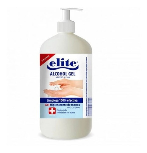 Alcohol Gel Elite Con Dosificador 70° 1 Litro 