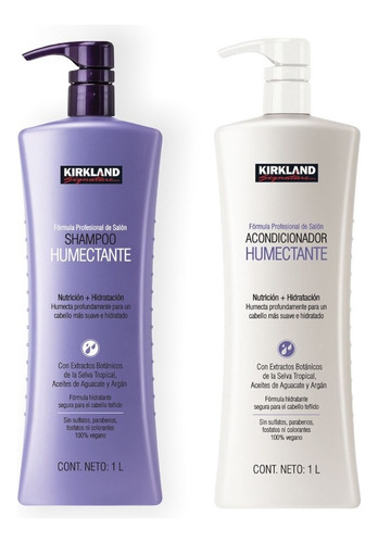  Pack Shampoo Acondicionador Hidratante 1 Lt C/u Kirkland