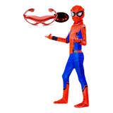 Traje De Una Pieza Con Mallas Spiderman Para Niños+lentes