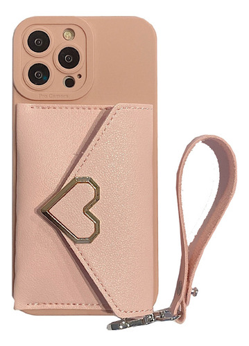 Funda For Móvil Con Tarjetero Love Rosa, Irrompible [u]