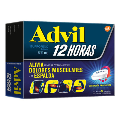 Caja De Analgésico Ibuprofeno 12 Horas 600 Mg Advil Max | MercadoLibre
