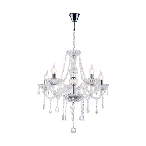 Lustre Cristal 5 Braços Clássico Candelabro Promoção Top