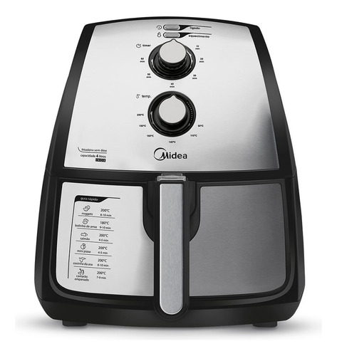 Fritadeira Airfryer 4l Cor Inox Midea