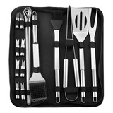 Set Estuche Kit Accesorios Y Utensilios Para Bbq Carne Asada