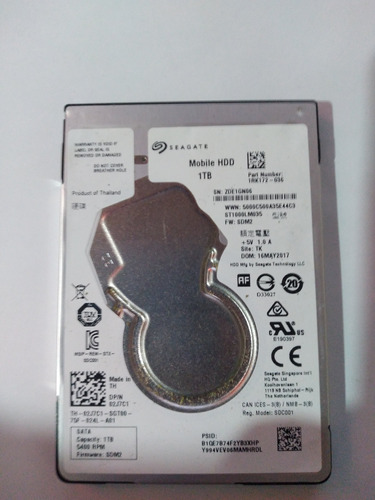 Disco Duro  1 Tb  Seagate   Para Notebook  2.5 