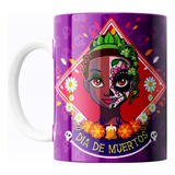 Taza De Cerámica Princesa Tiana Disney Día De Muertos 325ml