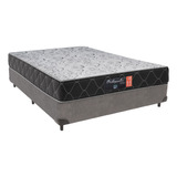 Cama + Box Casal Cinza Colchão Orthopedic D33 Comfort Prime