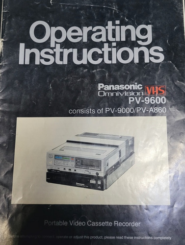 Manual Panasonic Video Vhs 9600