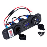 Cargador Doble Usb Y Toma De Encendedor 12v Para Auto Azul