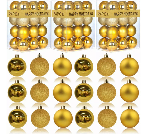 72 Bolsas Decorativas Con Bolas De Navidad, 6 Cm, 6 Colo [u]