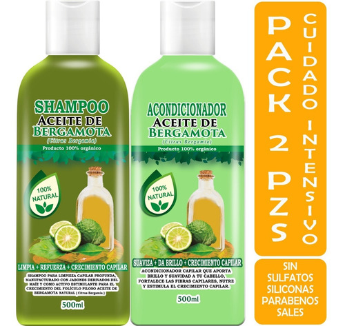 Shampoo Y Acondicionador De Bergamota 500ml C/u Envió Gratis