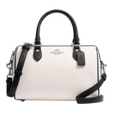 Bolsa Coach Original Rowan Satchel White & Black Retro Cross