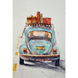 Placa - Quadro - Decorativo - Viagem - Fusca - (v338)