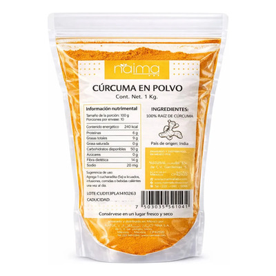 Curcuma Pura Polvo\u002Fmolida 1 Kg | MercadoLibre