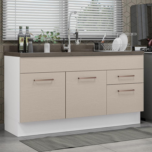 Mueble Cocina 150cm Blanco/crema Agata Madesa