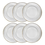 Set 6 Platos Base De Vidrio Con Orilla De Oro 33 Cm Dk-24_6