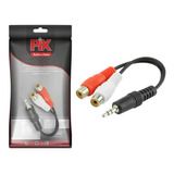 Cabo Rca Av - P2 Estereo + 2 Rca Fêmea - 15cm