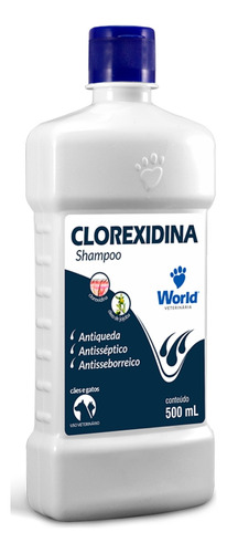 Shampoo Clorexidina World Cães Gatos Antisséptico Pelo Pele