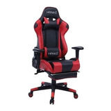 Silla Gamer Ejecutiva Hanko Roja Masajeador Lumbar Ecocuero