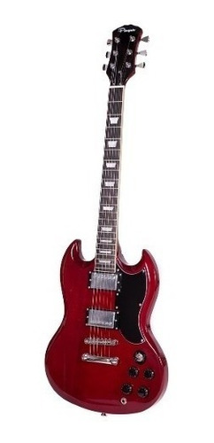 Guitarra Eléctrica Parquer Sg Cherry Roja Con Funda Cuota