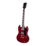 Guitarra Eléctrica Parquer Sg Cherry Roja Con Funda Cuota