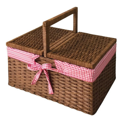 Canasta Picnic De Mimbre, Costurero, Florero, Organizador Ch | Envío gratis