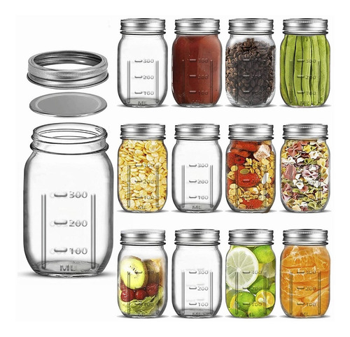 Frasco Vidrio Mason Jars 16oz Caja Con 12 Tarro Envase