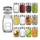 Frasco Vidrio Mason Jars 16oz Caja Con 12 Tarro Envase