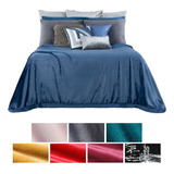 Cobertor Matrimonial Liso Cobija Invernal Ligero Esquimal Color Saturno (azul)