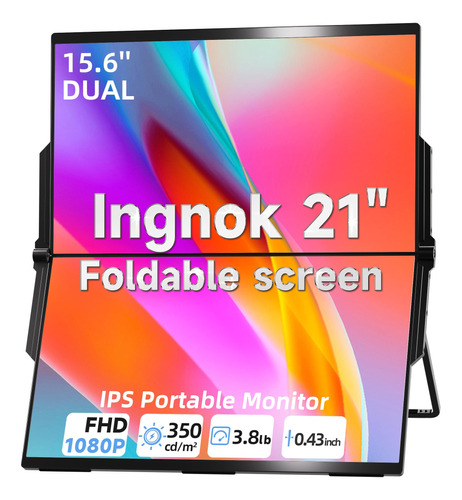 Ingnok Monitor De Computadora Doble Plegable, Extensor De Pa