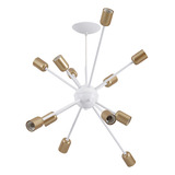 Pendente Sputnik 12 Lmpadas Metal Branco E Dourado Martin Sp