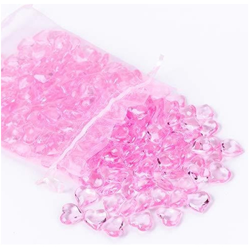 Aifans 1 Lb Aproximadamente 225 Piezas Corazon Acrilico Rosa