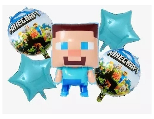 Set Globos Metalizados X5 Unidades Personajes