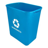 Bote De Basura Jumbo 26l Sin Asas Impresión Inorgánico Azul