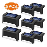 8pcs Lámpara Solar Led Camino Escalera Luz De Pared Luces