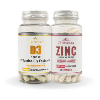 Zinc+ D3 + Vit C Y Equinacea Caps Zen Natura Sistema Inmune Sabor Sin sabor | Meses sin interés