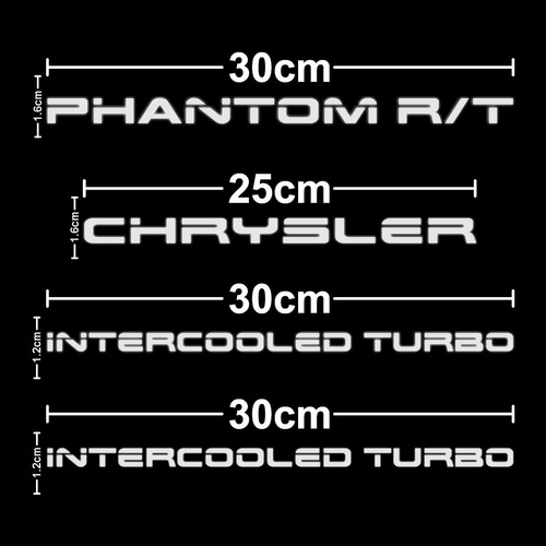 Sticker Calcomanía Chrysler Phantomrt Intercooled Reflejante