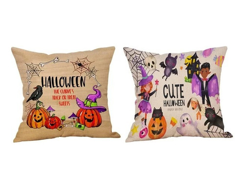 Fundas Para Cojines X2 Halloween Decoración