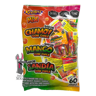 Caramelos Frutales Komiru Mix 60 Piezas Sabores Chamoy Mango Sandía Chile | MercadoLibre