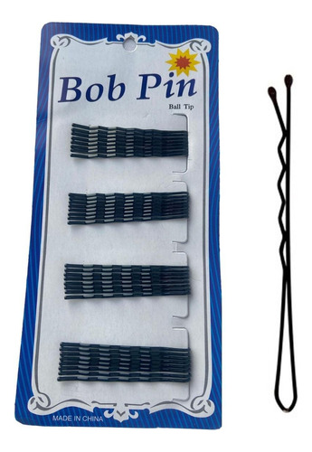 Grampo De Cabelo Preto Ondulada Para Penteados 5cm- 36un