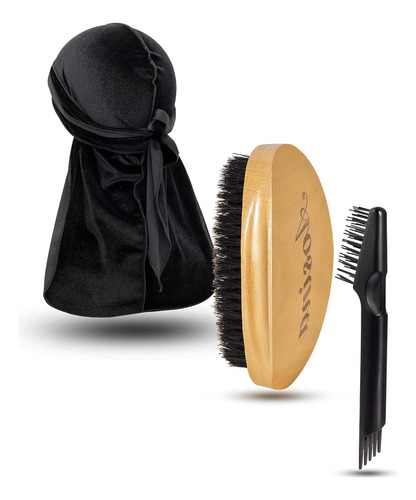 Wave Brush Y Black Velvet Durag Kit Para Waves Juego De Cepi