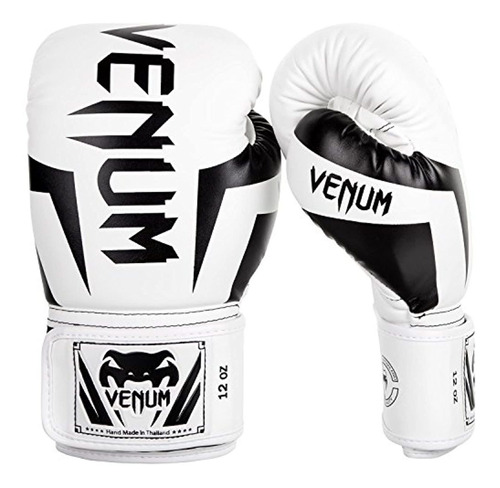 Venum Elite Boxeo Glovess, Blanco   Negro, 14 Oz