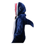 Pijama Mameluco Disfraz Tiburón Azul Felpa Polar Talla Chica