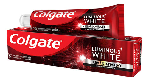 Pasta De Dentes Colgate Luminous White Carvão Ativado  Em Creme  Sem Glúten 60 G