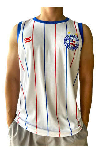 Camisa Bahia Regata Esquadrão Machão Oficial Branca Listrada