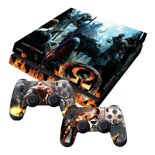 Kit Adesivo Ps4 Playstation 4 Colante Skin Deus Da Guerra 