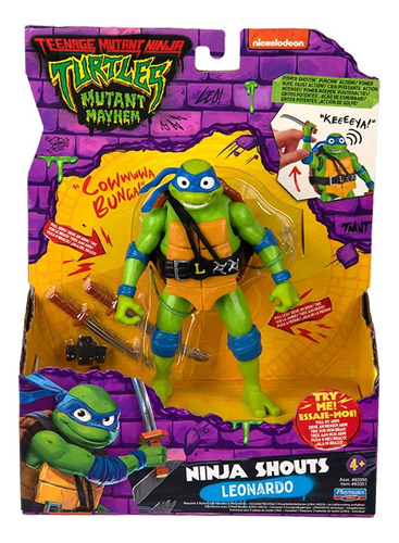 Tortugas Ninja Mutant Mayhem Leonardo Shouts Playmates