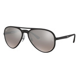 Anteojos De Sol Polarizados Ray-ban Rb4320 Chromance Standard Con Marco De Nailon Color Matte Black, Lente Silver Degradada/espejada/chromance, Varilla Matte Black De Nailon - Rb4320ch