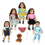 K.t. Fancy American 18 Inch Doll 5 Set Clothes&accessories W